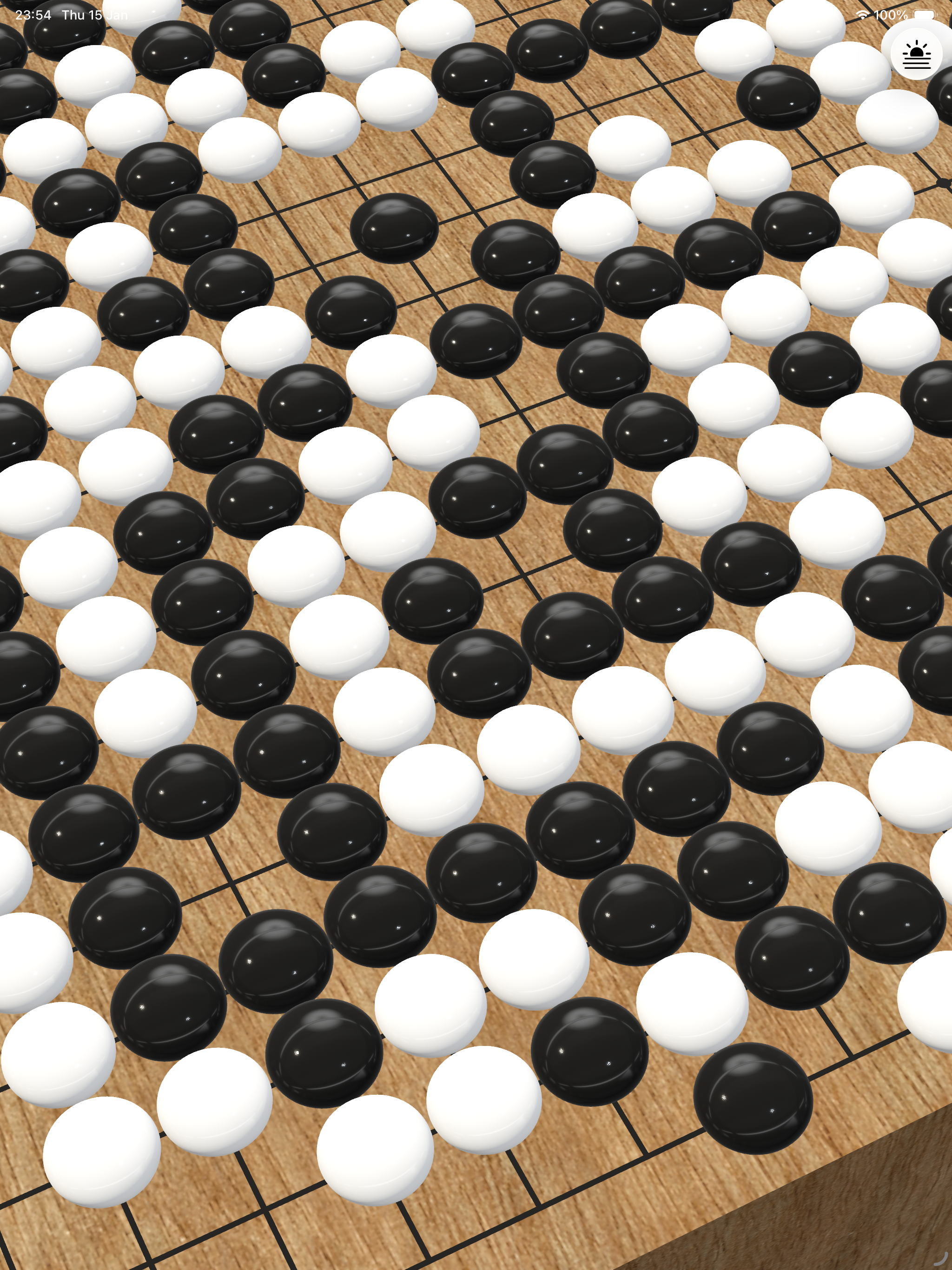 Goban3D on iPad — 3D board with wood texture