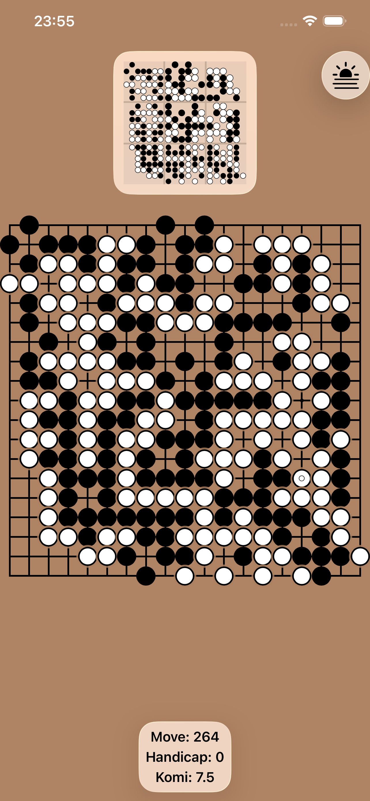 Goban3D on iPhone — 2D board