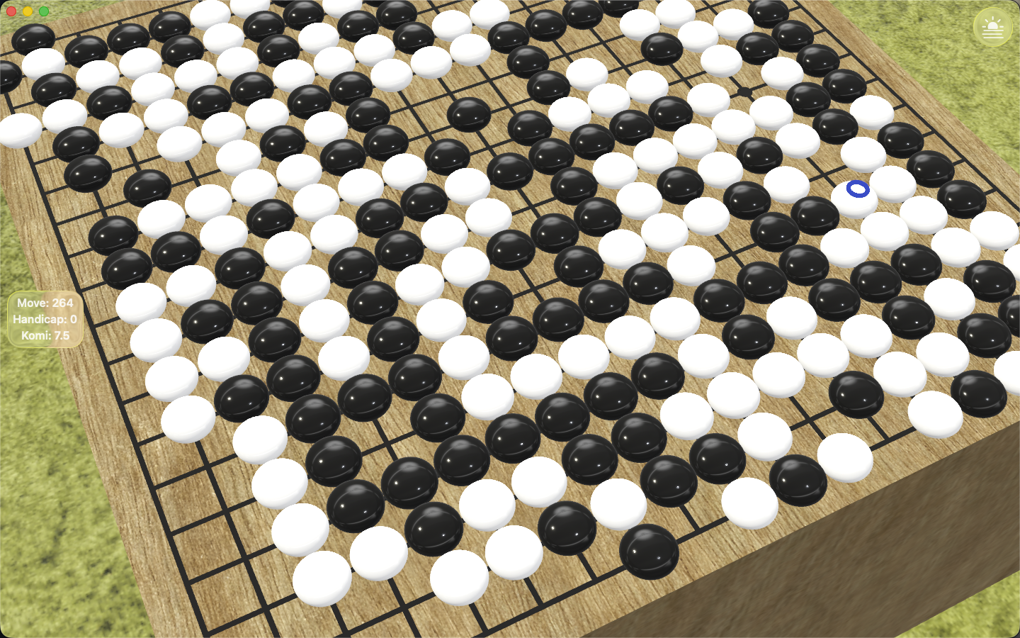 Goban3D on Mac — 3D board with wood texture