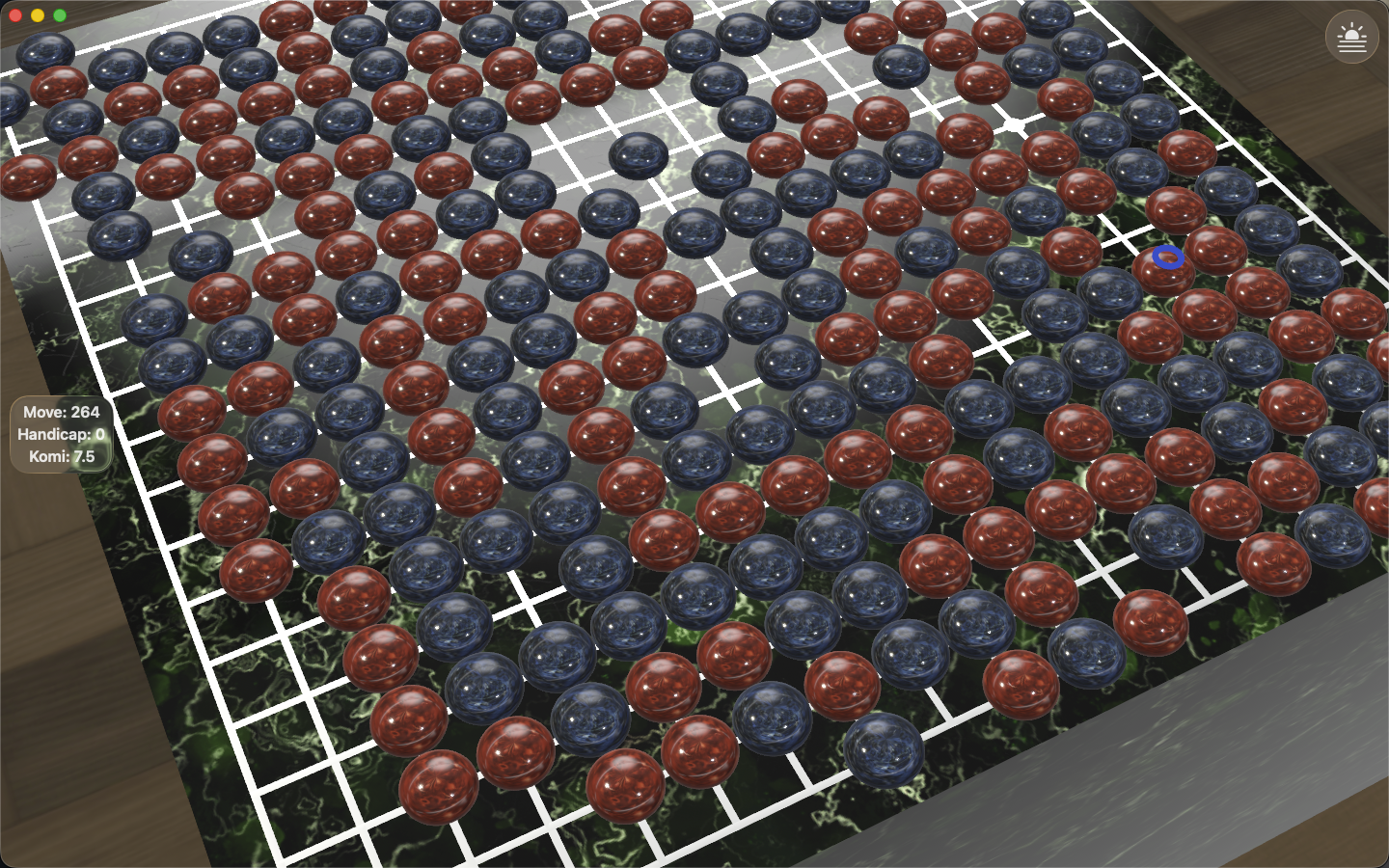 Goban3D on Mac — 3D board with marble texture